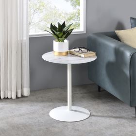 Circa End Table with White Marble Textured Top