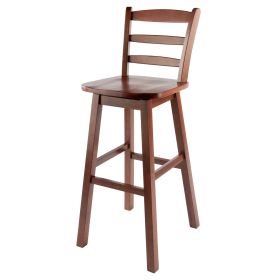 Scalera Ladder Back Swivel Seat Bar Stool; Walnut