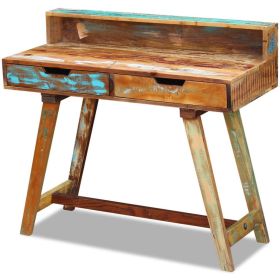 Desk Solid Reclaimed Wood (Color: Multicolour)